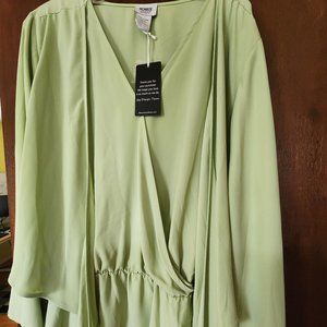 Lime/Kiwi Blouse - Tie in Front